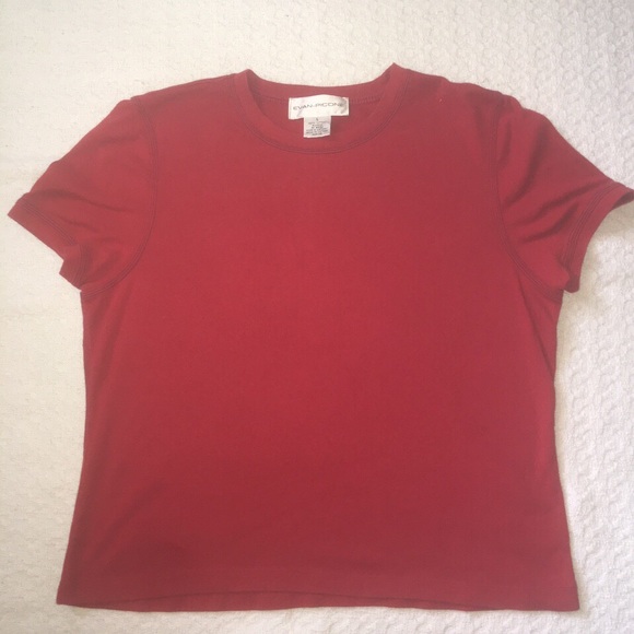 Red T-shirt with Black Stitching - Picture 2 of 4